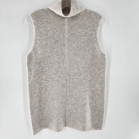 LAFAYETTE 148 NEW YORK Gray Cashmere Sleeveless Turtleneck Sweater - Picture 1 of 4